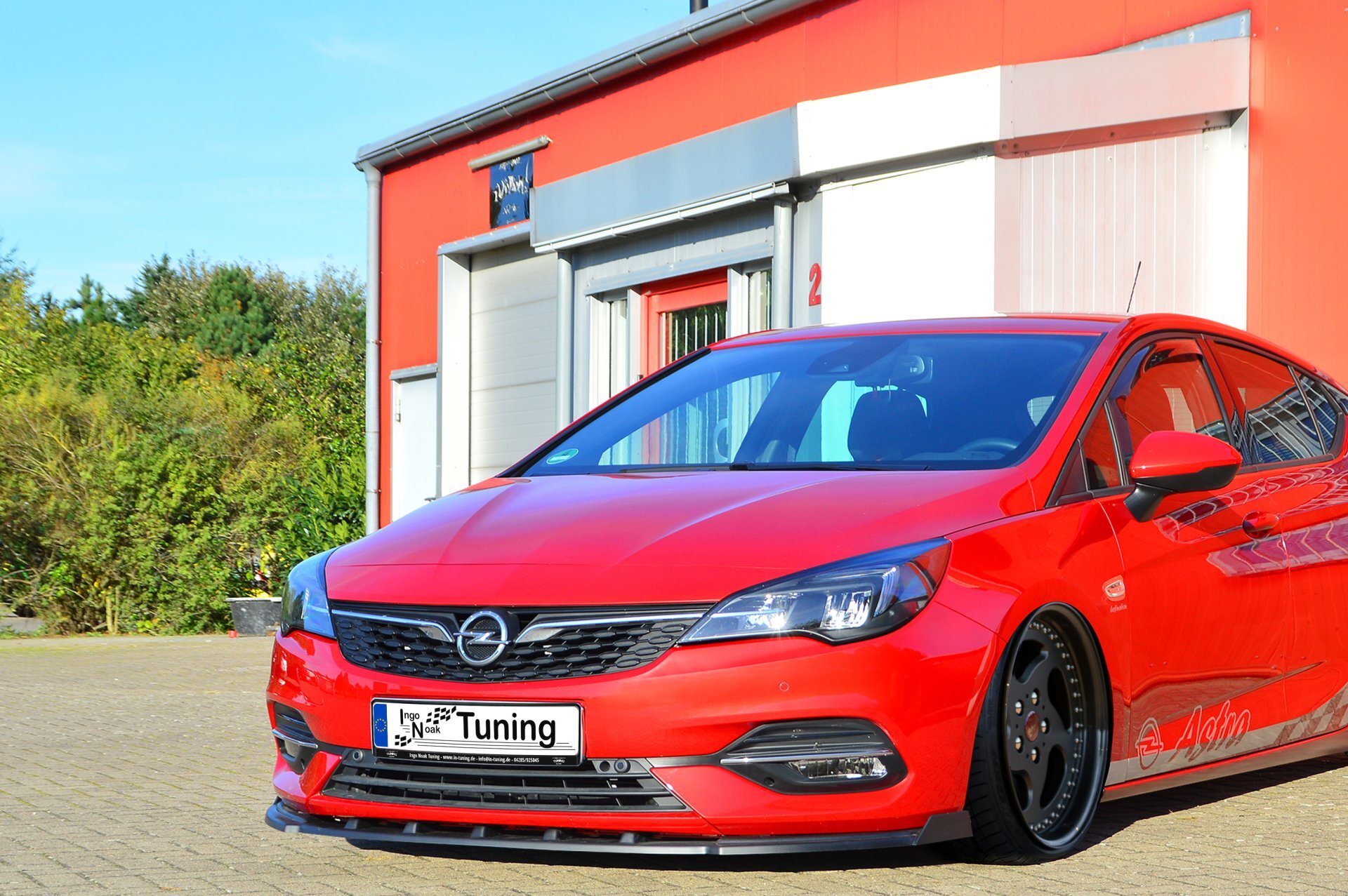 Ingo Noak Cup Frontspoilerlippe mit Wing für Opel Astra K 5 türer + Sportstourer