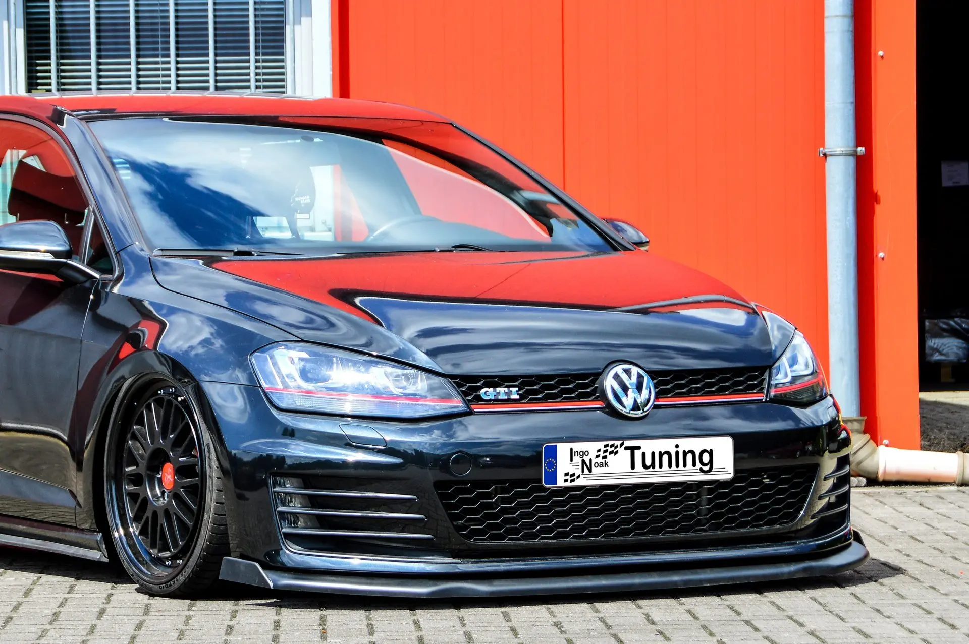 Ingo Noak Cup Frontspoilerlippe V2 mit Wing für VW Golf 7 GTI GTD