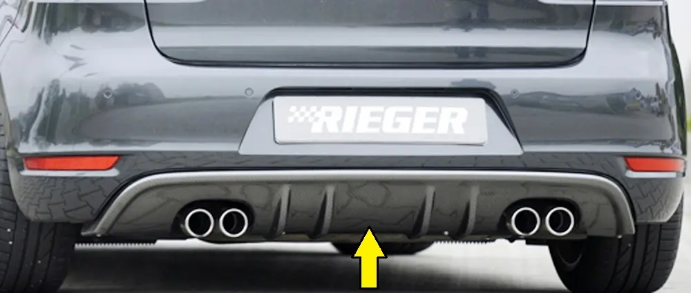 Rieger Heckeinsatz mit 2 Doppelfinnen für VW Golf VI