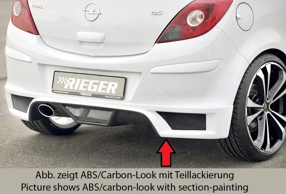 Rieger Heckschürzenansatz für Opel Corsa Corsa D