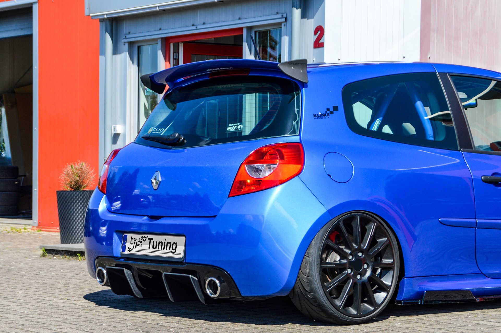 Ingo Noak Gefräster Heckansatz Diffusor aus ABS für Renault Clio 3 Phase2 RS