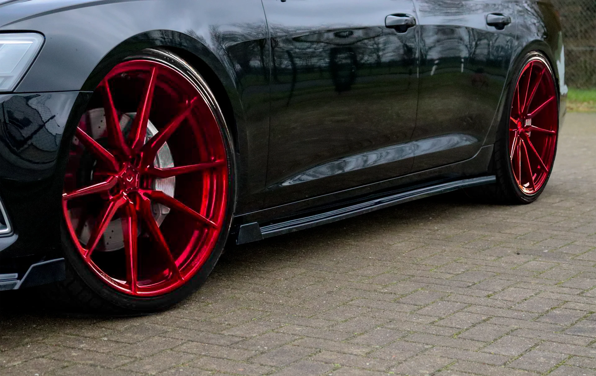 Ingo Noak Seitenschwellersatz aus ABS mit seitlichem Wing vorn Audi A6 C8 Typ F2
