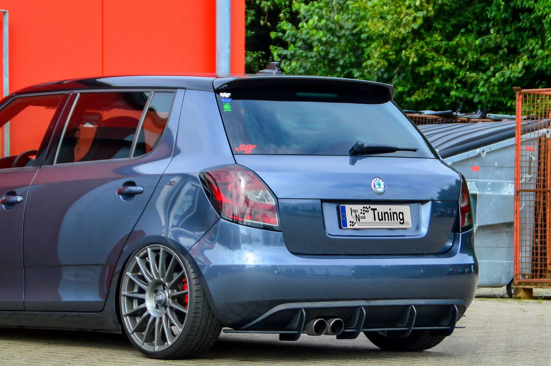 Ingo Noak Gefräster Heckansatz mit Finnen für Skoda Fabia RS 5J