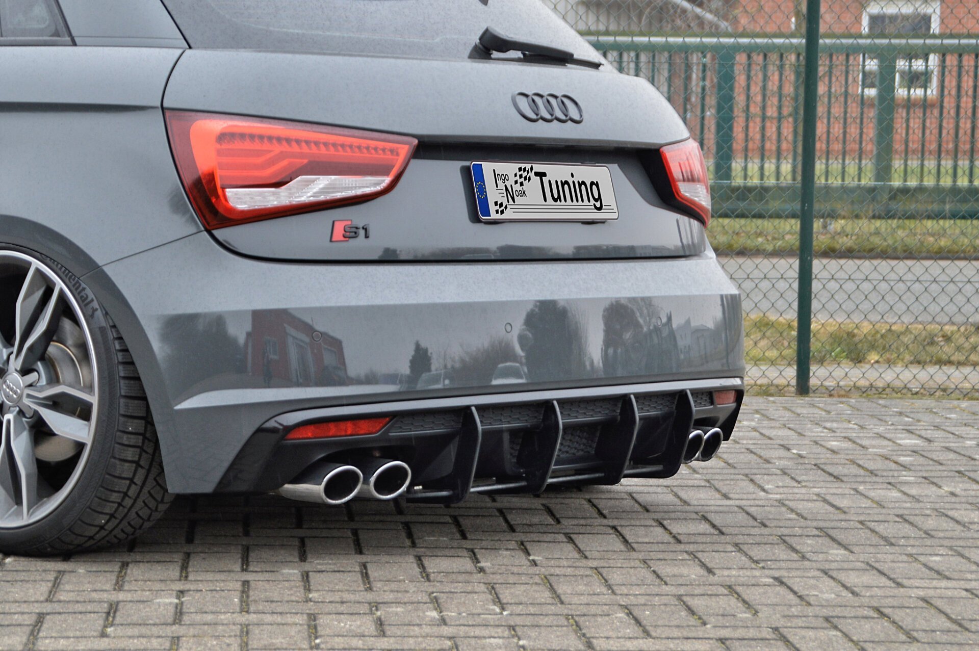 Ingo Noak Racing Heckansatz Heckeinsatz Diffusor für Audi S1 8X